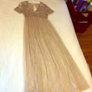 Maya Maternity Bridesmaid V neck maxi dress